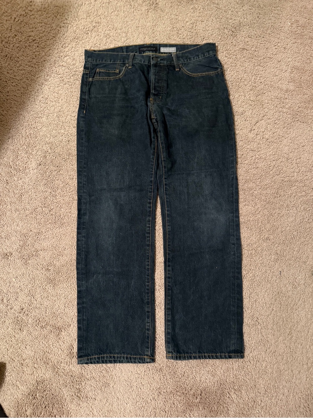 Aeropostale Men's Dark Blue Relaxed Fit Jeans